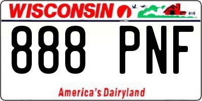 WI license plate 888PNF