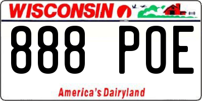WI license plate 888POE