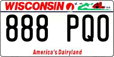 WI license plate 888PQO