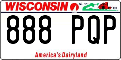WI license plate 888PQP