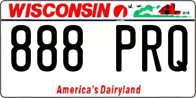 WI license plate 888PRQ