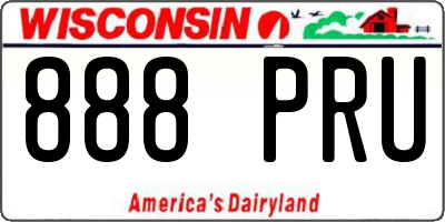 WI license plate 888PRU