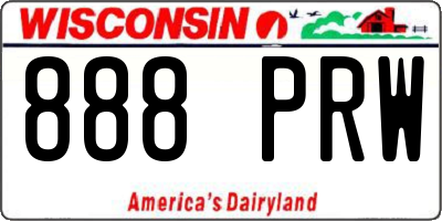 WI license plate 888PRW