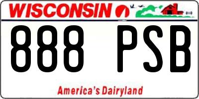 WI license plate 888PSB
