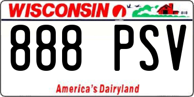 WI license plate 888PSV