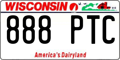 WI license plate 888PTC