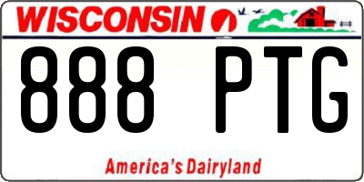 WI license plate 888PTG