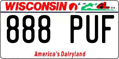 WI license plate 888PUF