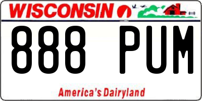 WI license plate 888PUM