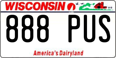 WI license plate 888PUS