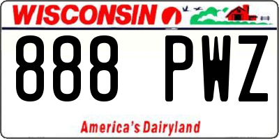 WI license plate 888PWZ