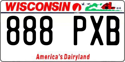 WI license plate 888PXB