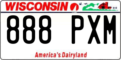 WI license plate 888PXM
