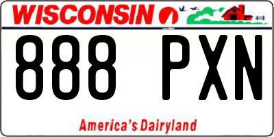 WI license plate 888PXN