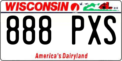 WI license plate 888PXS