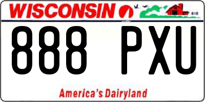 WI license plate 888PXU