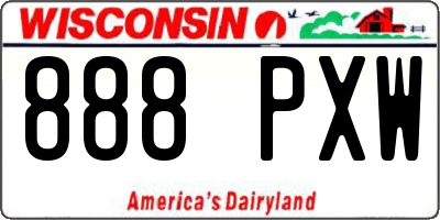 WI license plate 888PXW