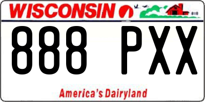 WI license plate 888PXX