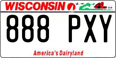 WI license plate 888PXY