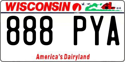 WI license plate 888PYA