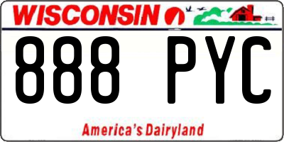 WI license plate 888PYC