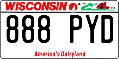 WI license plate 888PYD