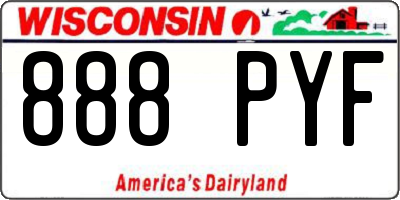 WI license plate 888PYF