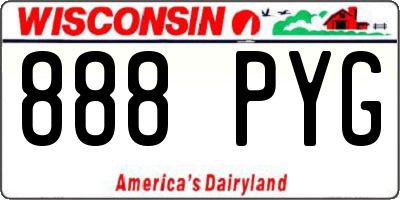 WI license plate 888PYG