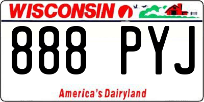 WI license plate 888PYJ