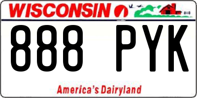 WI license plate 888PYK