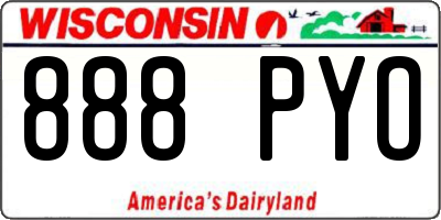 WI license plate 888PYO