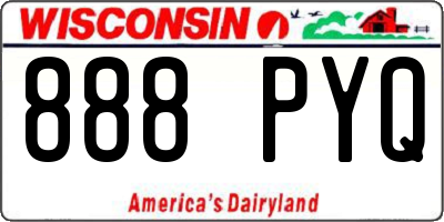WI license plate 888PYQ