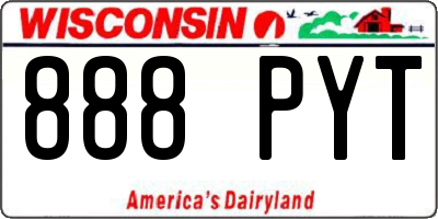 WI license plate 888PYT