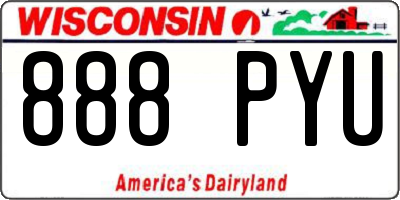 WI license plate 888PYU