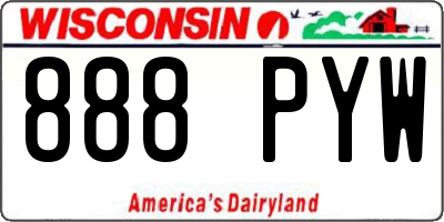 WI license plate 888PYW