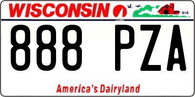 WI license plate 888PZA