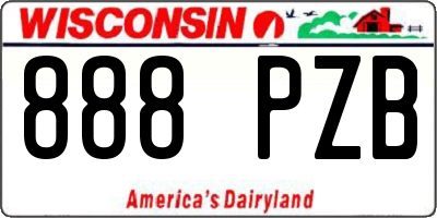 WI license plate 888PZB