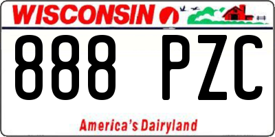 WI license plate 888PZC