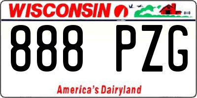 WI license plate 888PZG