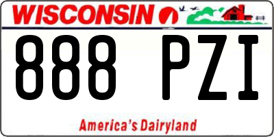 WI license plate 888PZI