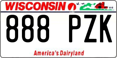 WI license plate 888PZK