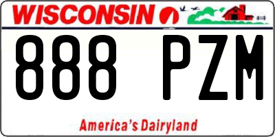 WI license plate 888PZM