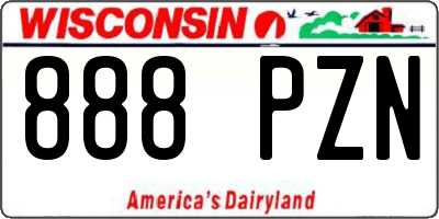 WI license plate 888PZN