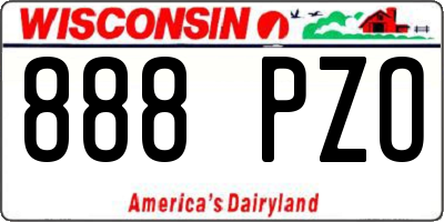 WI license plate 888PZO