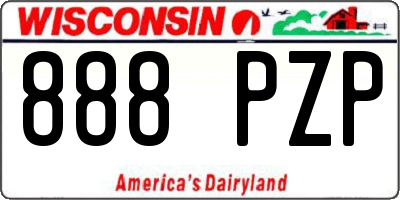 WI license plate 888PZP