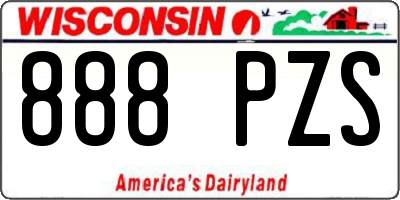 WI license plate 888PZS
