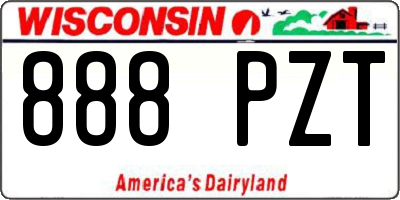 WI license plate 888PZT