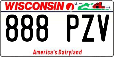 WI license plate 888PZV