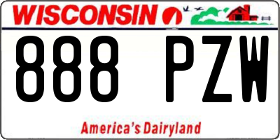 WI license plate 888PZW