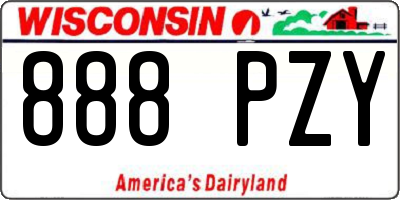 WI license plate 888PZY